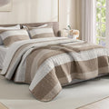 Litanika Quilt King Size Hazel, Stripe Patchwork Summer Bedspread Coverlet 3 by Litanika