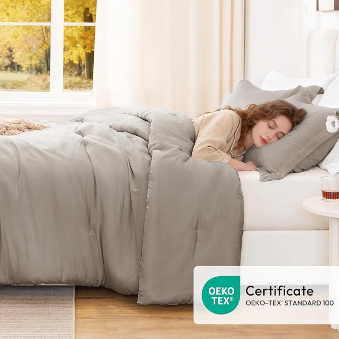 Love's cabin Burlwood Full Comforter Set, 3-Piece Prewashed Bed Set - Image 5