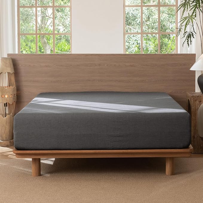 MooMee Fitted Bottom Sheet Only 100% Washed Cotton Linen Like Textured - Image 6