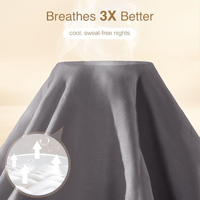 SONORO KATE 100% French Linen Duvet Cover King Size, Soft Breathable - Image 2