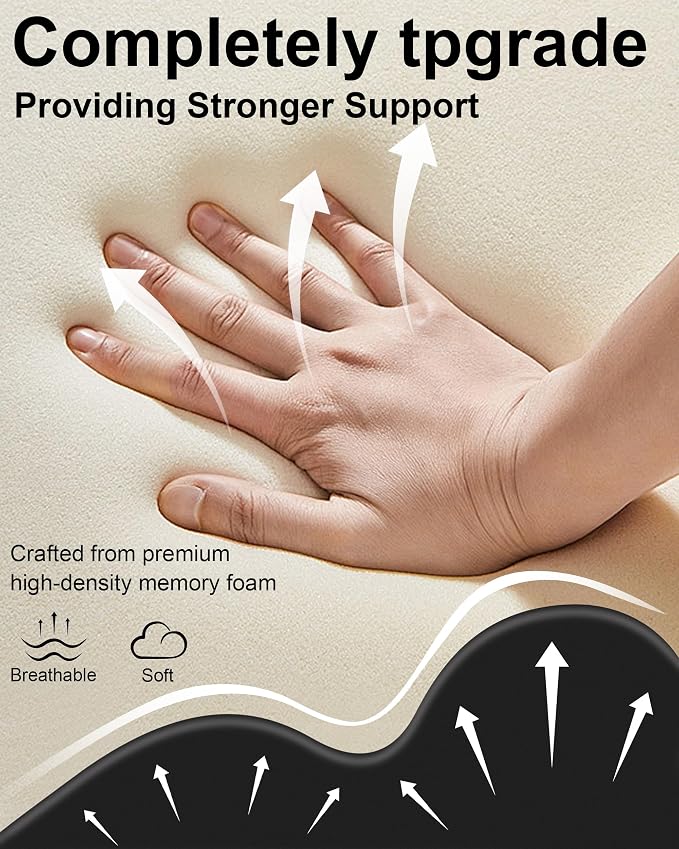 Ergonomic Memory Foam Wedge Pillow, 27° Angled Support - Image 4