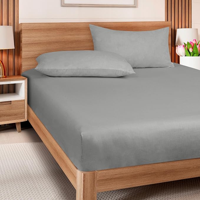 ROYALE LINENS 300 Thread Count 100% Long Staple Combed Cotton Fitted Sheet Queen - Image 8