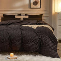 JELLYMONI Black Duvet Cover Full Size, Soft Breathable Seersucker Duvet Cover by JELLYMONI