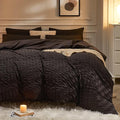 JELLYMONI Black Duvet Cover King Size, Soft Breathable Seersucker Duvet Cover by JELLYMONI