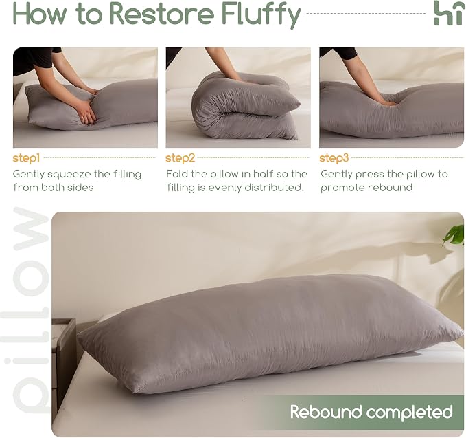HIGOGOGO Memory Foam Body Pillow, Thickened Large Long Bed Pillow - Image 7