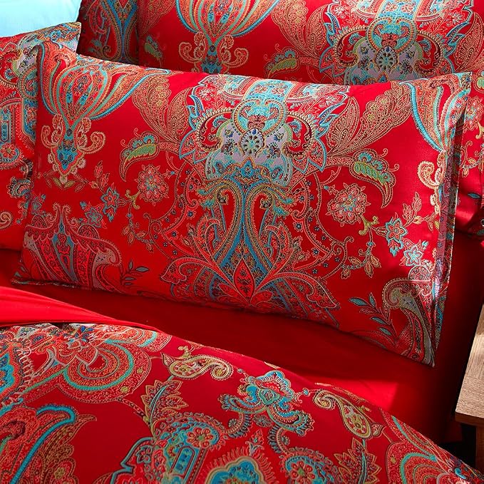 mixinni Long Staple Cotton Percale Paisley Duvet Cover - Image 3