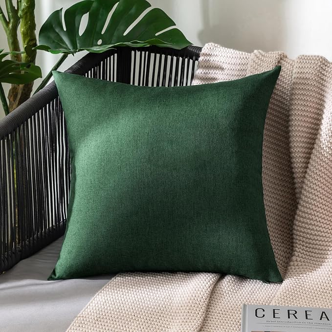 MIULEE Pack of 2 Decorative Outdoor Solid Waterproof Throw Pillow Covers Faux - Image 7