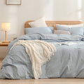 BESTOUCH Duvet Cover Set 100% Washed Cotton Linen Feel Super Soft Comfortable by BESTOUCH