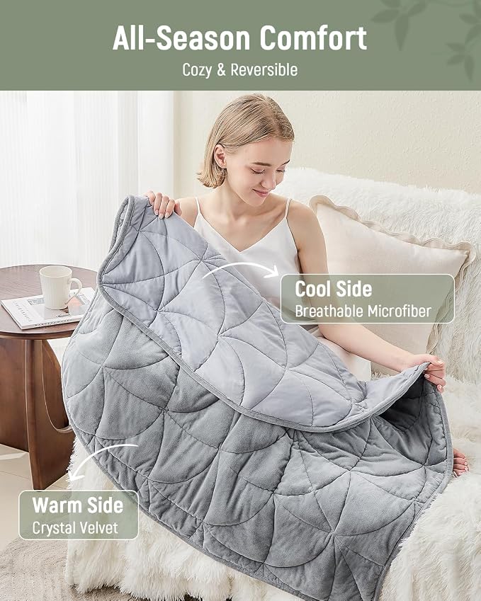 Weighted Lap Blanket 7 lbs for Adults, Luxury Soft Small Weighted Blanket - Image 2
