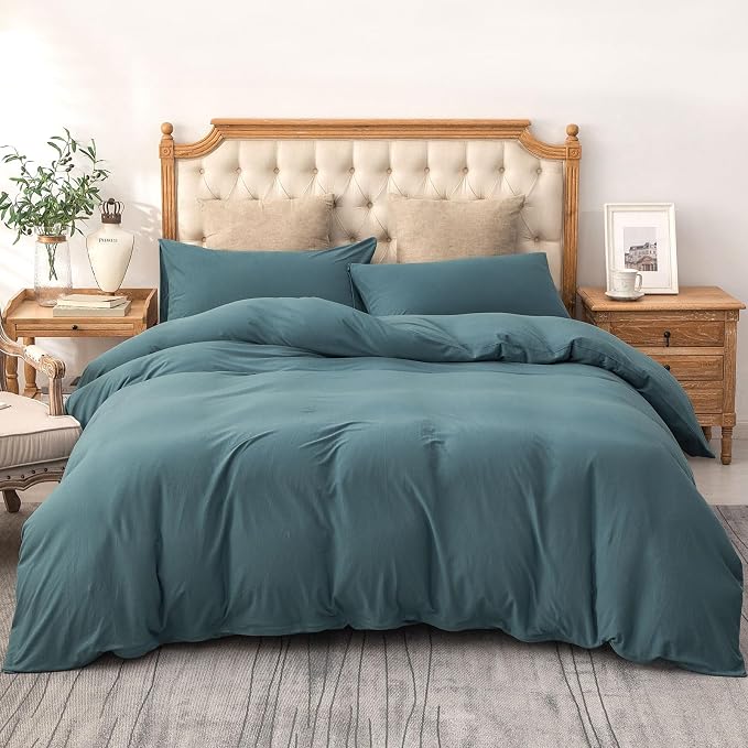 PURE ERA Jersey Knit Duvet Cover Set 100% T-Shirt Cotton Super Soft Comfy 3pc - Image 9