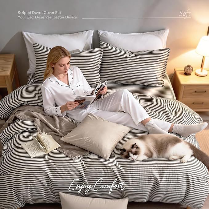 JELLYMONI Oversized King Duvet Cover Set, Cotton Duvet Cover 3 Pieces - Image 4