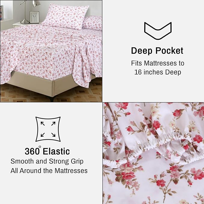 RUVANTI 100% Cotton Sheets – Twin Size Percale Bedding, Cooling & Breathable - Image 6