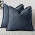 MIULEE Decorative Throw Pillow Covers Neutral Linen Fringe Throw Pillows Set of by MIULEE