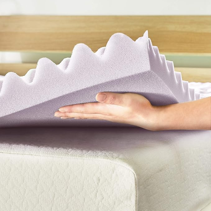 Mellow 3 Inch 5-Zone Memory Foam Mattress Topper, Soothing Lavender Infusion - Image 6