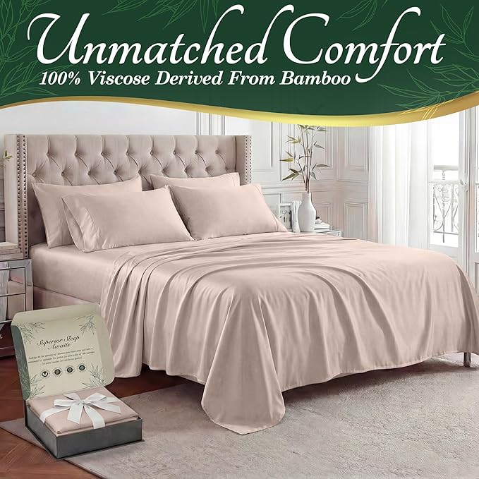 DECOLURE 100% Viscose Derived from Bamboo Sheets Twin Size - Image 2