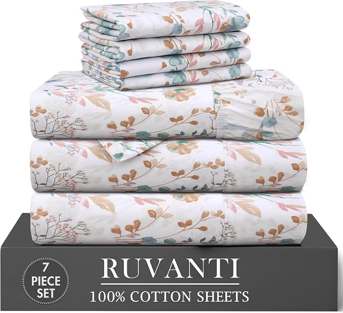 RUVANTI 7 Pcs Cotton Sheets by Ruvanti