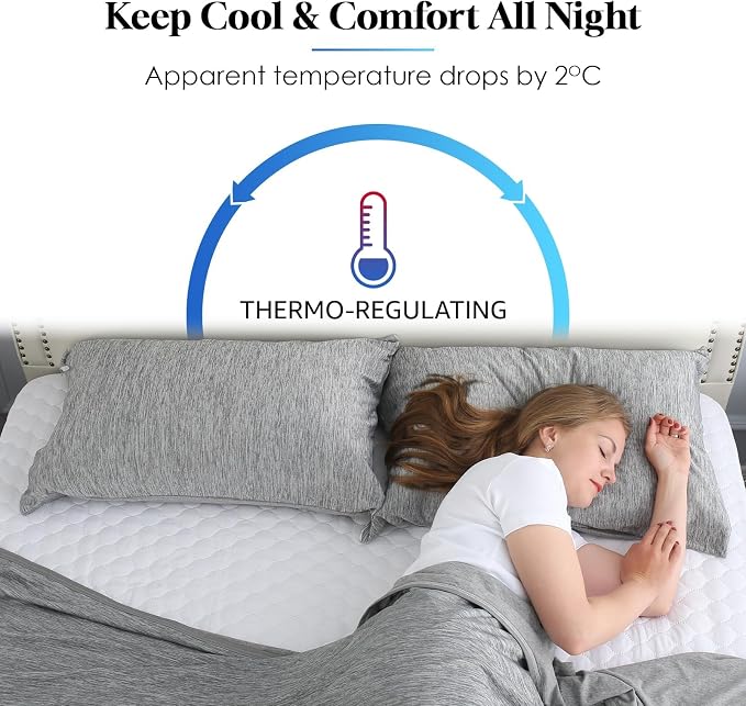 CHOSHOME Cooling Pillow Cases Zipper Pillow Covers Q-Max > 0.45 Zippered - Image 3