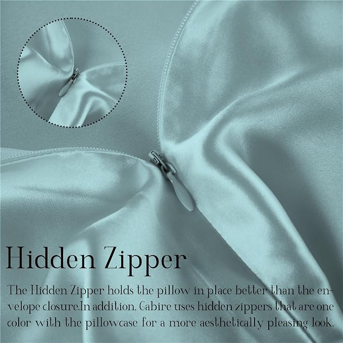 Gabire Mulberry Silk Pillow Cases Set of 2, Both Sides Real Silk Pillow Cover - Image 4