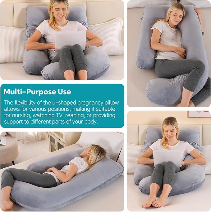 U-Shaped Pregnancy Pillow for Sleeping, Full Body Support for Back, HIPS & - Image 5