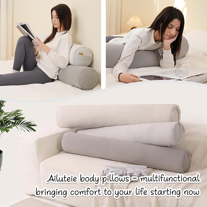 Body Pillow for Adults, Long Round Pillow, Big Cylindrical Pillow, Large Full - Image 7