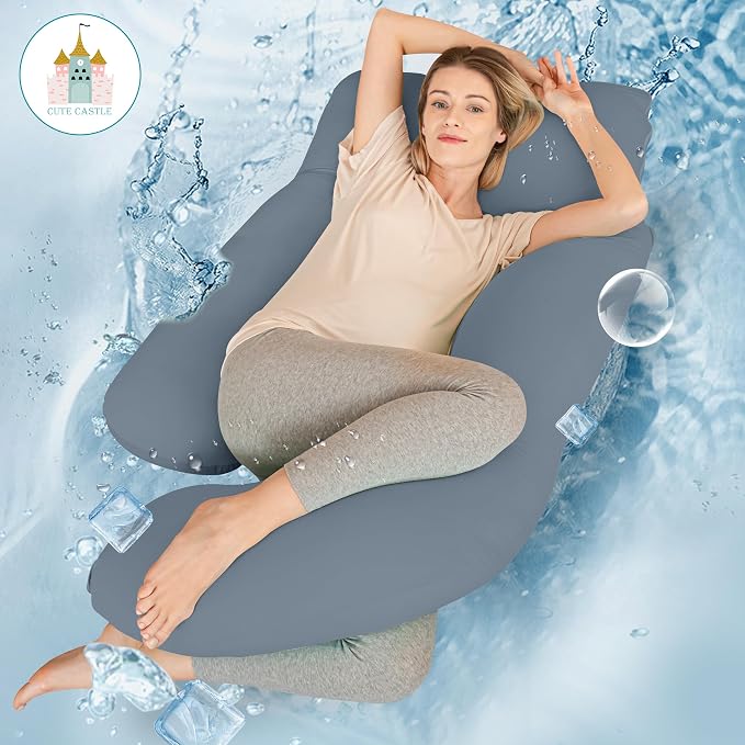 Cute Castle Cooling Cover Pregnancy Pillows, Soft U-Shape Maternity Pillow - Image 6