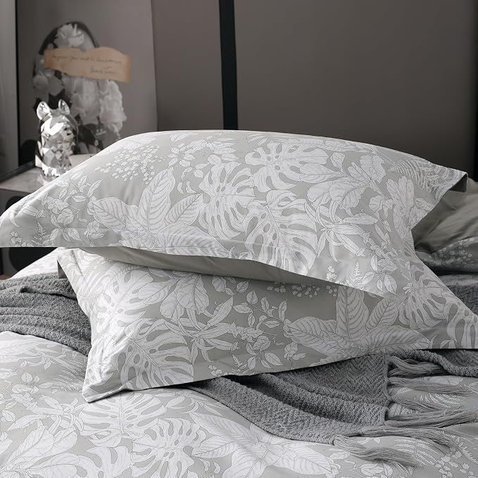 OAITE Duvet Cover Set Queen Size Floral Pattern 600 Thread Count Ultra Soft - Image 6