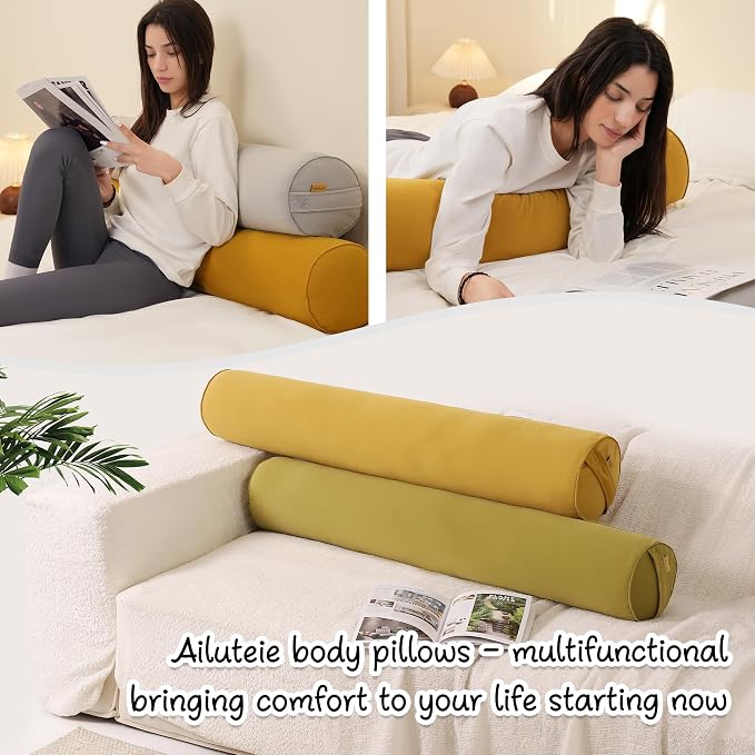 Body Pillow for Adults, Long Round Pillow, Big Cylindrical Pillow, Large Full - Image 7