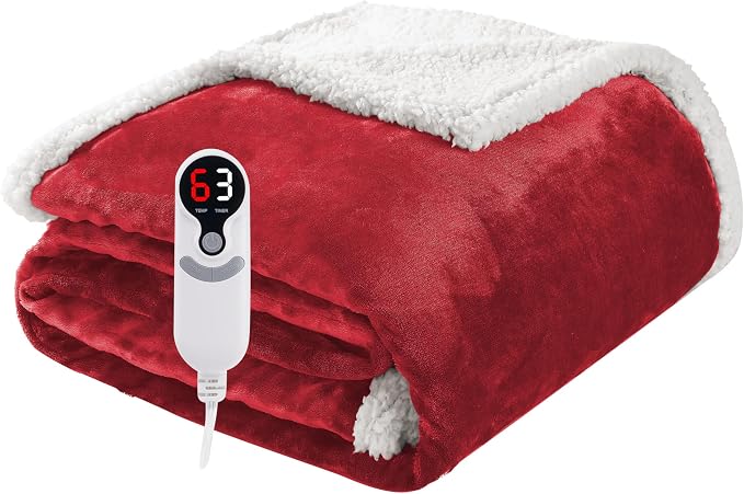 Electric Heated Blanket Throw Size 50"x60", Soft Flannel by Soypipo