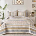 WONGS BEDDING Boho Quilt Set Full Size, Lightweight Microfiber Bedspread by WONGSBEDDING