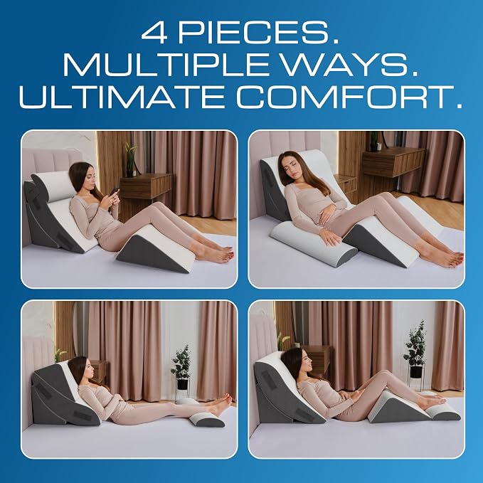 Kolbs 4pcs Orthopedic Bed Wedge Pillow Set - Image 3