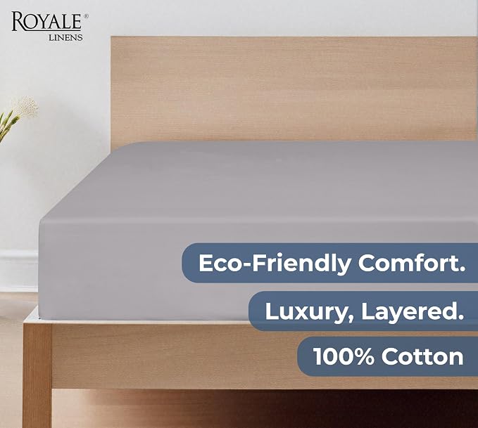 Royale Linens 100% Organic Cotton Fitted Sheet - Image 6