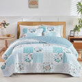 Joyreap 3 Pieces Floral Patchwork Quilt Set California King, 102x114 inches- by Joyreap