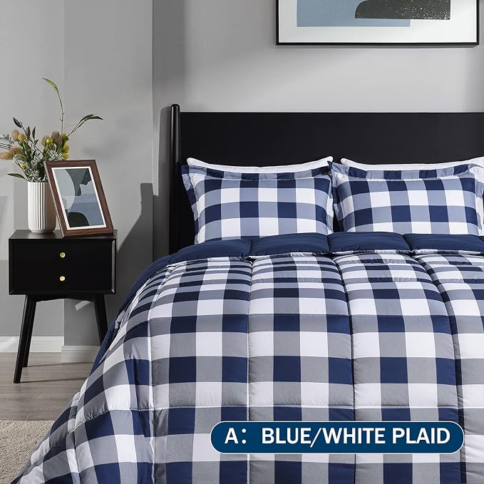 downluxe Lightweight Plaid Comforter Set - Image 2