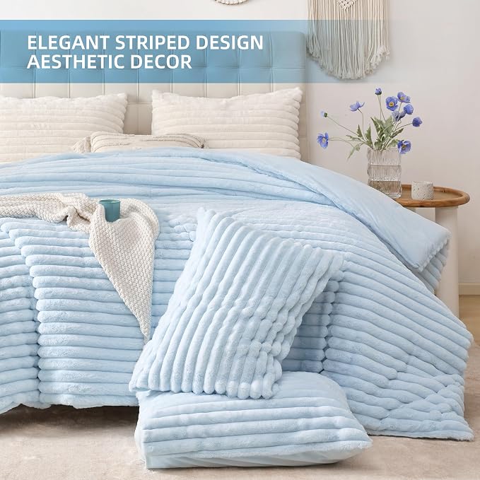 Smoofy Fluffy King Size Comforter Set 3 Pieces - Image 3