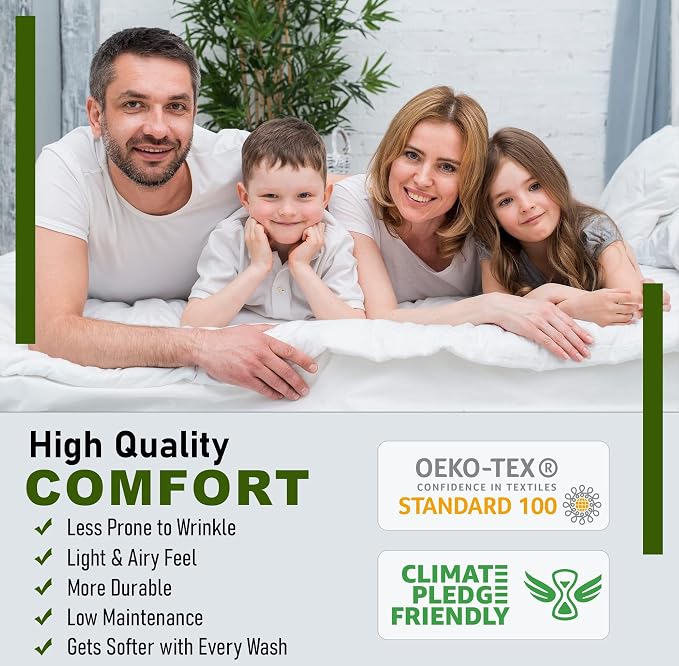 RUVANTI 100% Cotton Sheets – California King Percale Bedding, Cooling & - Image 6