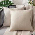 MIULEE Pack of 2 Decorative Outdoor Solid Waterproof Throw Pillow Covers Faux by MIULEE