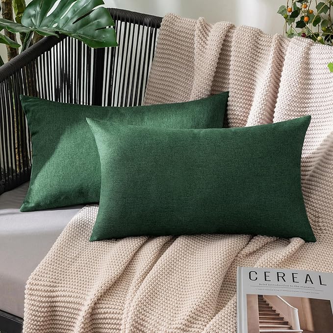 MIULEE Pack of 2 Decorative Outdoor Solid Waterproof Throw Pillow Covers Faux by MIULEE