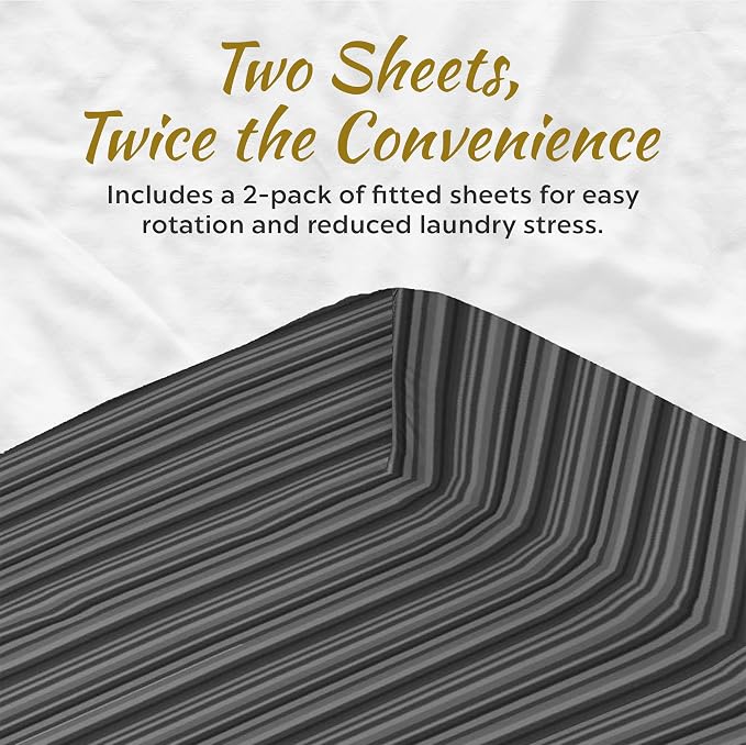 Microfiber 2 Twin XL Fitted Bottom Bed Sheets 1800 Ultra Soft and Comfy - Image 3