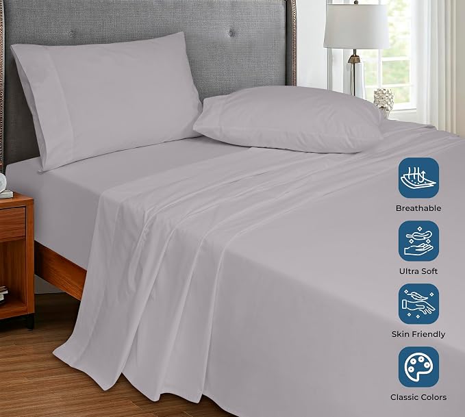 Royale Linens 100% Organic Cotton King Flat Sheet Only - Image 4