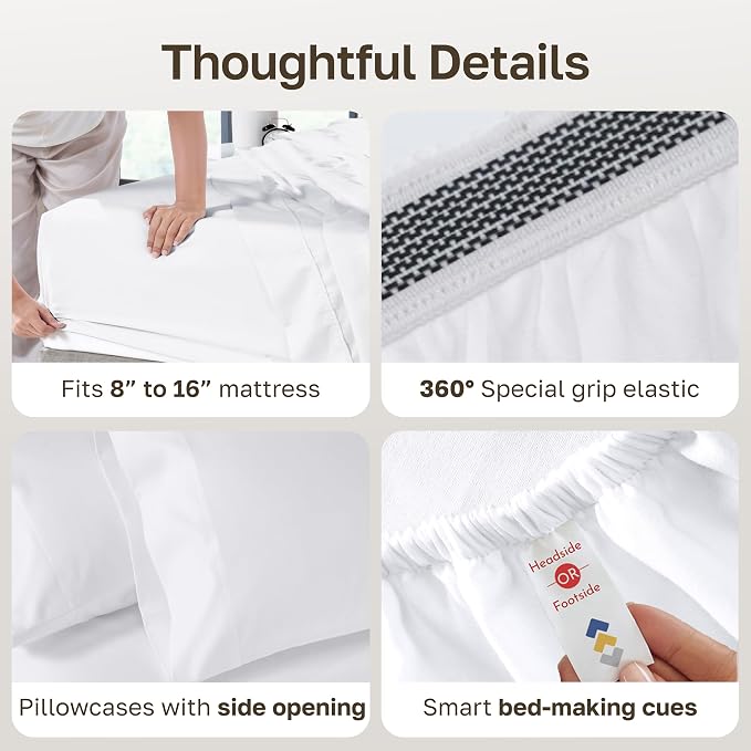 California Design Den Luxury 800 Thread Count King Size Sheets Set - Image 5