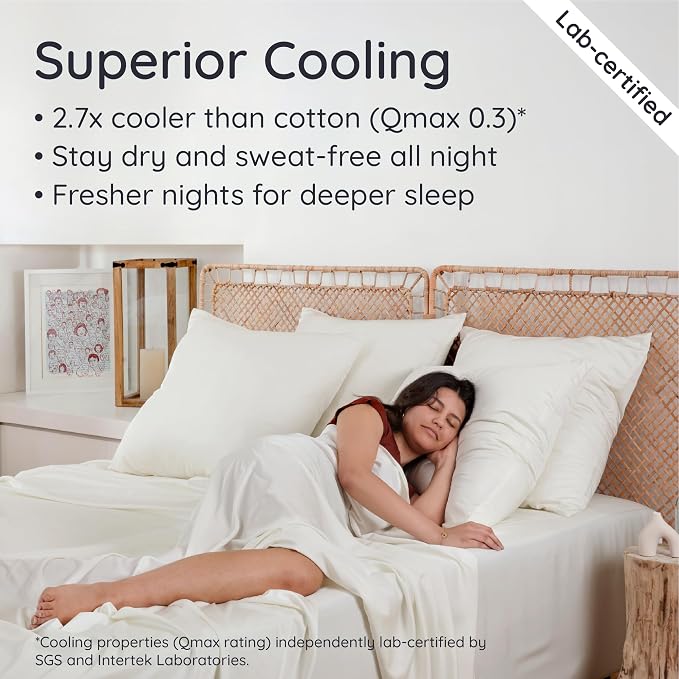 Bambaw 100% Viscose Derived from Bamboo Fitted Sheet Queen Size, 16’’ Deep - Image 3
