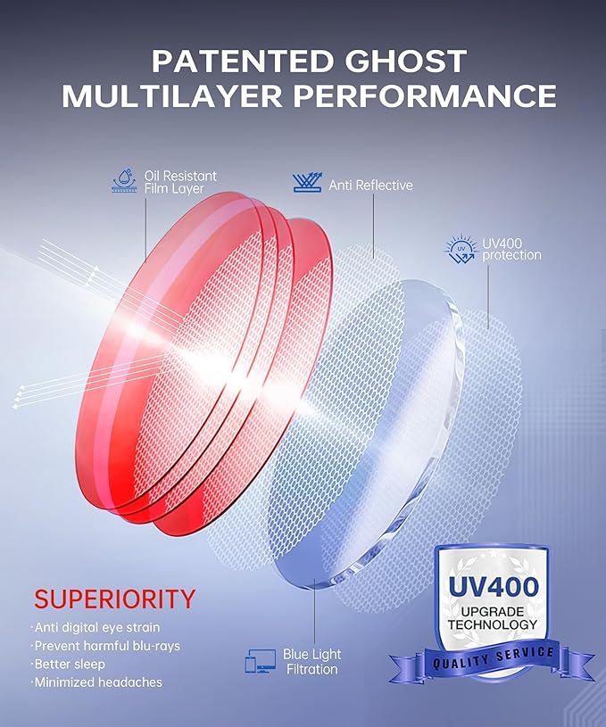 ANYLUV Blue Light Glasses for Men, Lightweight Computer Gaming Glasses - Image 4