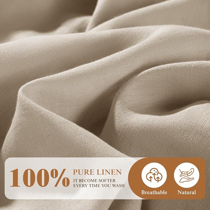 SONORO KATE 100% French Linen Fitted Sheet - Image 2