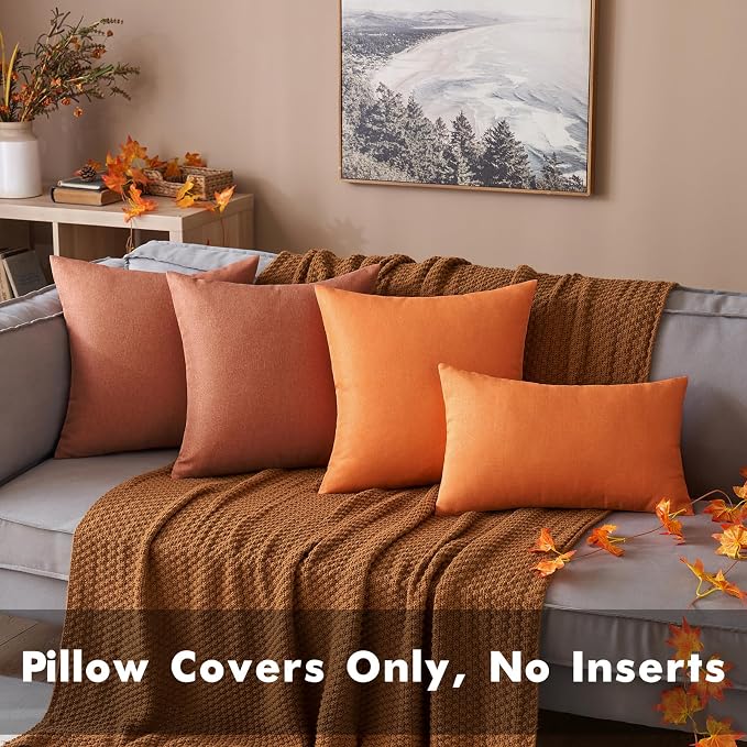MIULEE Pack of 2 Decorative Outdoor Solid Waterproof Throw Pillow Covers Faux - Image 8