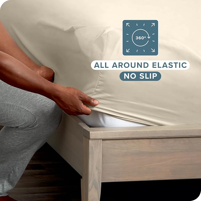 Bare Home 2-Pack Fitted Bottom Sheets Twin - Image 3