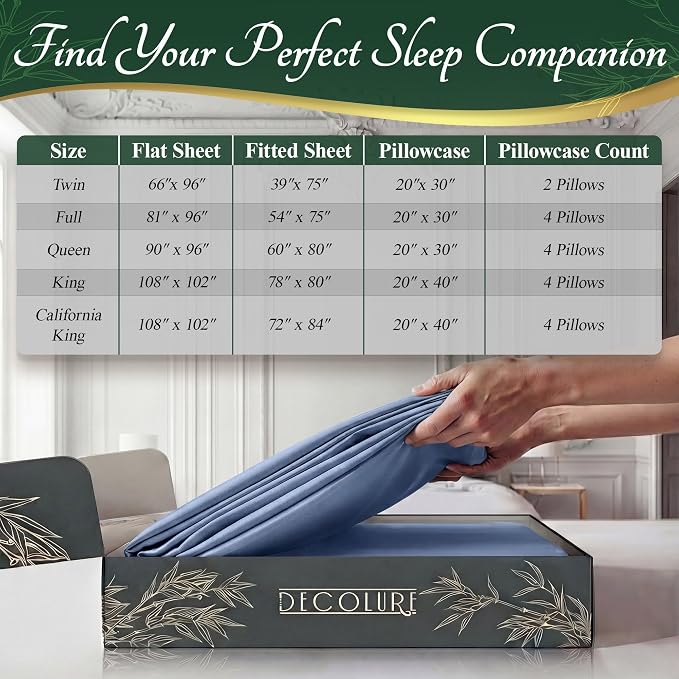 DECOLURE 100% Viscose Derived from Bamboo Sheets King Size - Image 8