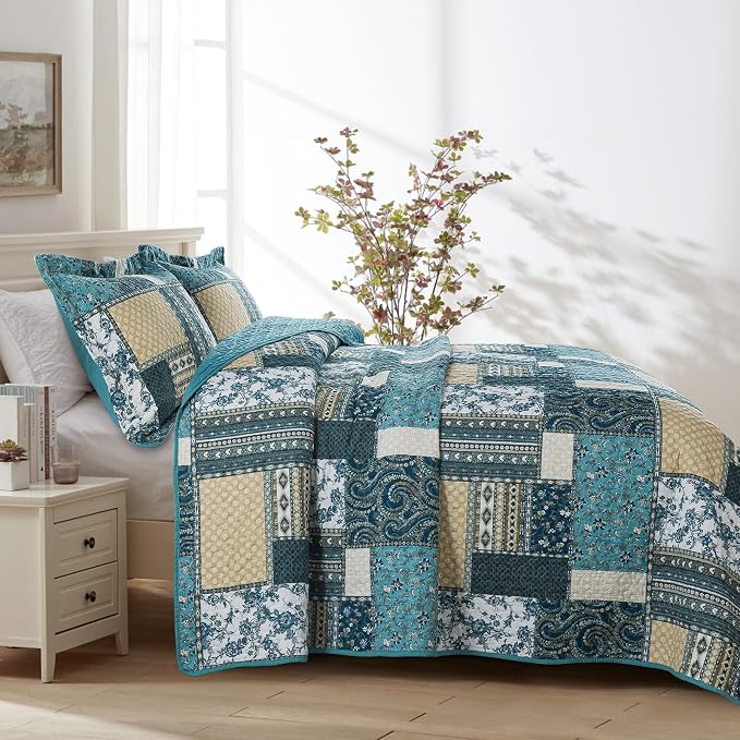 BEDIFANY Cotton California King Size Quilt Set, Lightweight Bedspread Oversized - Image 3
