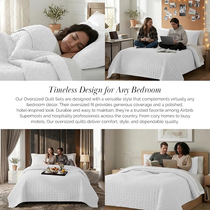 Southshore Fine Living, Inc. White Quilts Queen Size Set, Lightweight Summer - Image 6