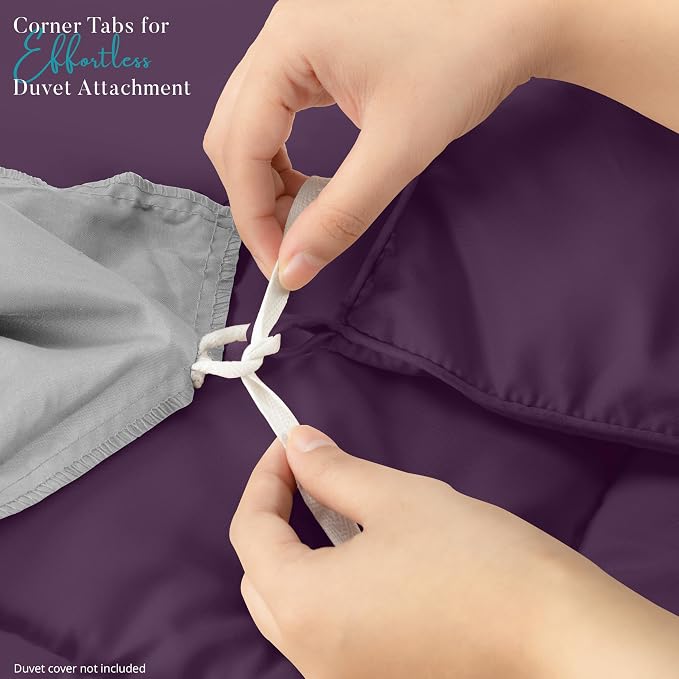 Utopia Bedding Twin Comforter Duvet Insert, Quilted Plum Comforter - Image 4