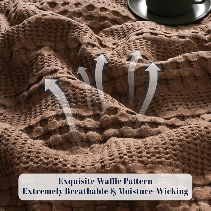 PHF Cooling Waffle Blanket Queen Size, Lightweight 60% Rayon from Bamboo & 40% - Image 4